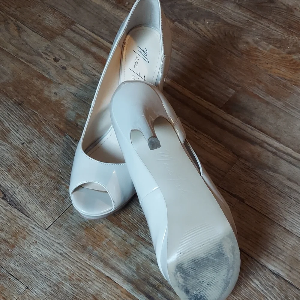 Marc Fisher Tan Peep-Toe Heels - Picture 6 of 8